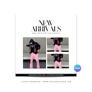 Pre-made &quot;New arrivals&quot; CANVA flyer template | | 100% editable in Canva