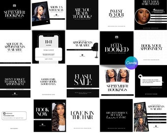 41 Pre-made hairstylist Canva templates | 100% editable Canva flyers for hairstylists | estheticians | lash techs | waxers | nail techs