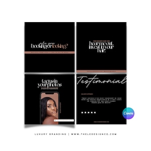 4 Pre-made CANVA content templates | | 100% editable in Canva