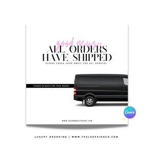 Pre-made &quot;shipping&quot; Canva template | 100% editable in Canva flyer for boutiques | online stores | hair | makeup | lashes | e-commerce
