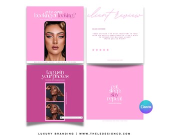 4 Pre-made CANVA MAKEUP ARTISTRY content templates | | 100% editable in Canva