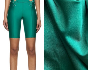 Emerald Green Spandex Nylon by Yard, Green Stretch Fabric, 4way, Silky Fabric for Gown,Sportswear,Dancewear,Milliskin Fabric by Yard