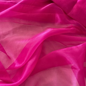 Fuchsia Pink Silk Organza Fabric main image 1