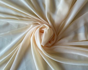 Pale Yellow Chiffon, Transparent Yellow Fabric,Lightweight Sheer Chiffon by the Yard,  Luxurious Chiffon for Bridal, Dresses, Curtains