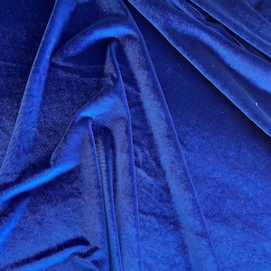 Velvetfabric by the yardRoyal Blue4-way stretch fabric Blue Velvet for SewingGowns,Dresses,Costumes,DecorationsSold by yardSpandex image 4