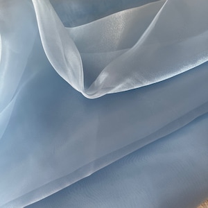 Periwinkle 100% Silk Chiffon Fabric 45” Width Sold By The Yard