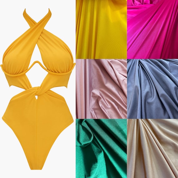 Stretch Spandex Nylon by Yard,Stretch Nylon Fabric,4way Stretch Fabric for Activewear,Sportswear,Cosplay, Nylon Spandex for Gown & Apparel