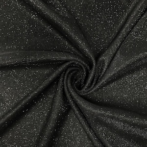 Black Lurex Glitter Fabric, Black Shimmer Fabric for Gown, Black