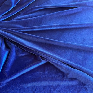 Velvetfabric by the yardRoyal Blue4-way stretch fabric Blue Velvet for SewingGowns,Dresses,Costumes,DecorationsSold by yardSpandex image 3