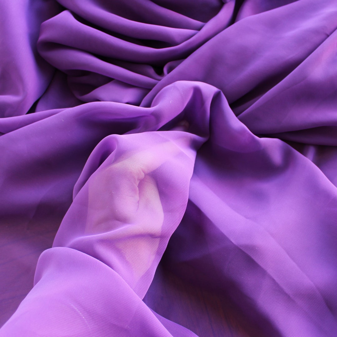 Purple Chiffon Fabric by Yardpolyester Sheer Chiffon Neon - Etsy
