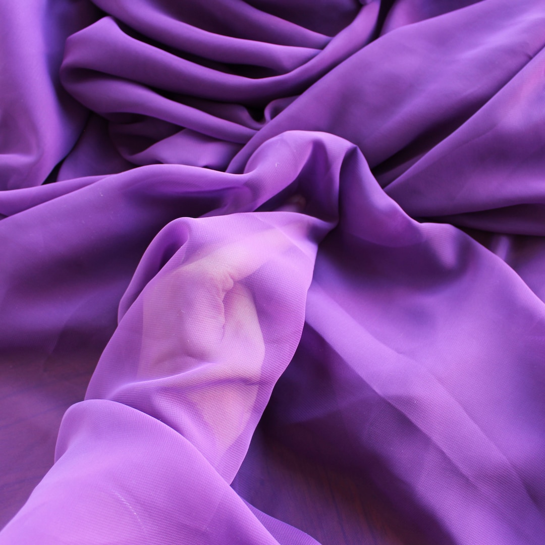 Pre-Cut Chiffon Fabric by Yard | Ready To Ship | Dusty Purple main image 0