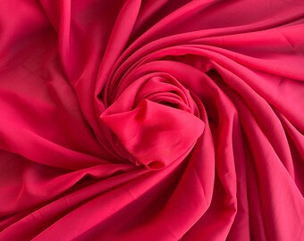Red Chiffon fabric by yard, Polyester sheer Chiffon, Soft fabric, great for apparel, dresses, blouses, events, curtains, PREMIUM Quality