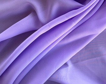 Lilac Chiffon fabric by yard, Polyester sheer Chiffon, Soft fabric, great for apparel, crafts, curtains - PREMIUM Quality
