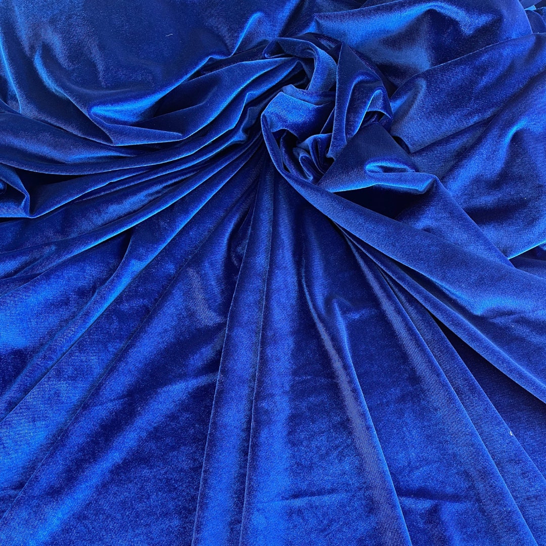 Velvet Fabric By The Yard - Kennedy Blue