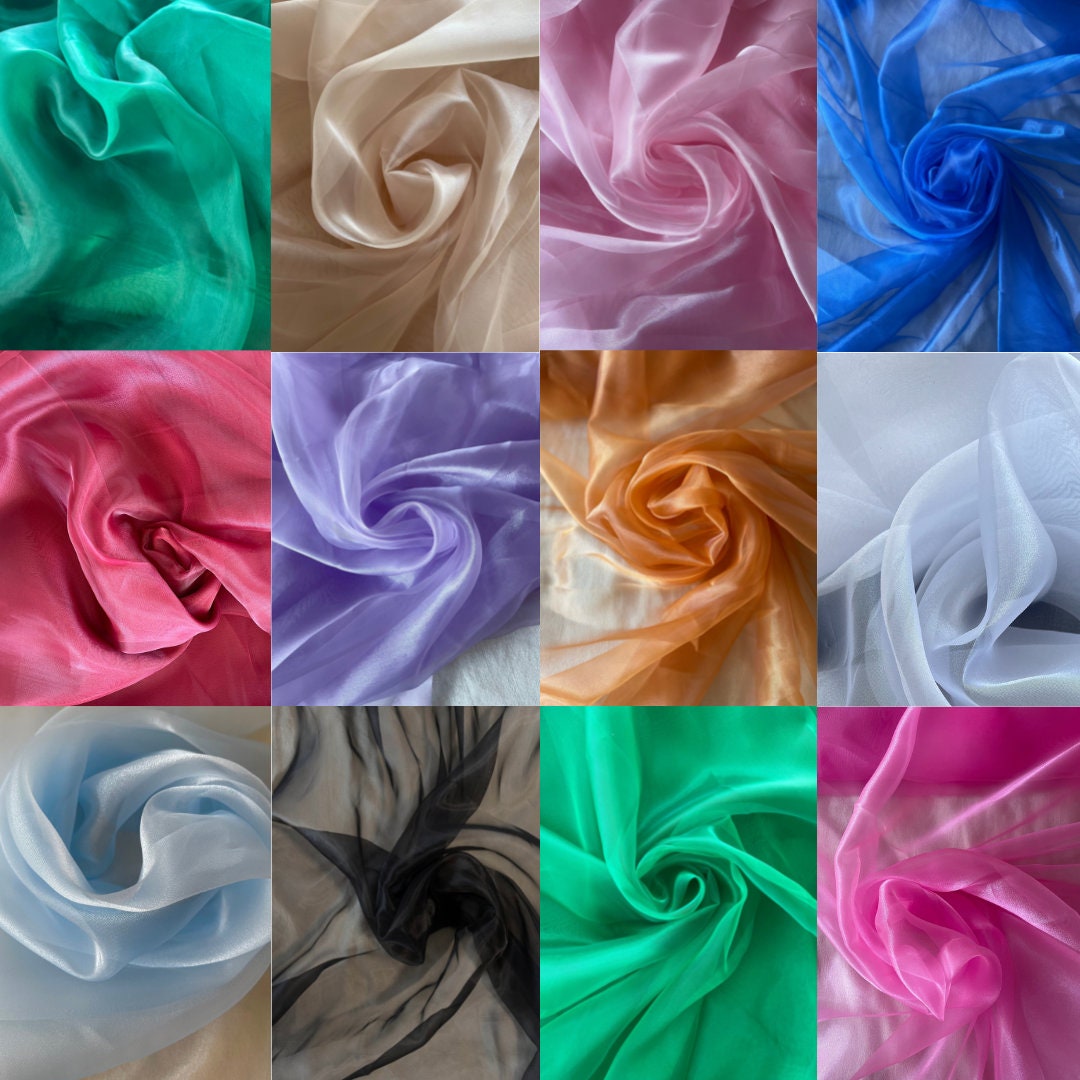 Sheer Organza Fabric by Yard, Lightweight, Shiny, Fluffy Fabric for ...