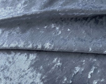 Silver Crushed Velvet Fabric by The Yard, 4-way Stretch Velvet, Polyester Spandex Stretch Wrinkled Velvet for Dresses, Costumes, Shawl