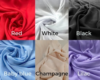 Chiffon fabric by yard, Polyester sheer Chiffon, Soft fabric, great for apparel, dresses, blouses, events crafts, curtains - PREMIUM Quality