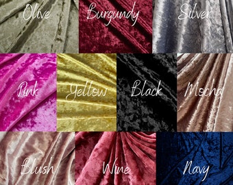 Crushed Velvet Fabric by Yard, Stretch and Soft Velvet for Curtains, 4 way stretch velvet fabric for Scrunchies, Bows, Costumes