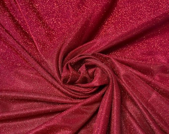 Red Lurex Glitter Fabric, Glimmer/Red Shimmer Fabric, Hot Red Glitter Fabric for Gown,Dress,Backdrop, Luxurious Fabric for Party-wear,Decor