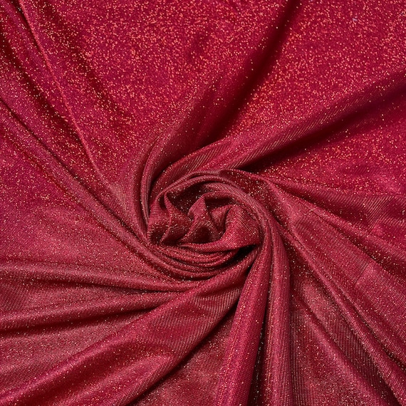 Red Lurex Glitter Fabric, Glimmer/Red Shimmer Fabric, Hot Red Glitter Fabric for Gown,Dress,Backdrop, Luxurious Fabric for Party-wear,Decor