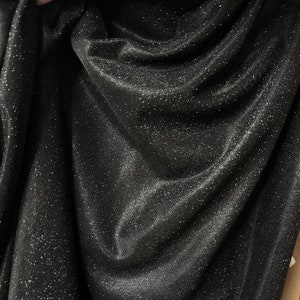 Sparkle Glitter Beaded Fabric - Red - Shimmer Stretch Glitter Fabric with Beads and Sequins Sold By Yard main image 0
