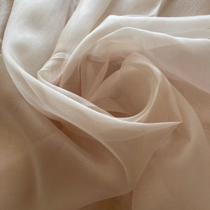 Cream Sheer Organza Fabric by YardLight Beige Organza,Lightweight and Soft Fabric,Organza Fabric for Wedding Gowns, Veil, Apparel, Backdrop image 5