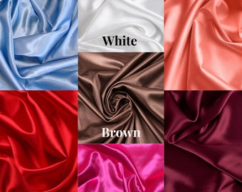 Best Quality Silk Charmeuse Fabric,Stretch Silk Fabric by Yard,Silk fabric for Bridal|Light weight fabric,60"Wide,Slip Fabric for Dresses