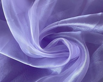 Lavender Sheer Organza Fabric by Yard, Light Weight & Soft Fabric for Apparel, Transparent Purple Fabric for Decor,Organza for Fluffy Dress