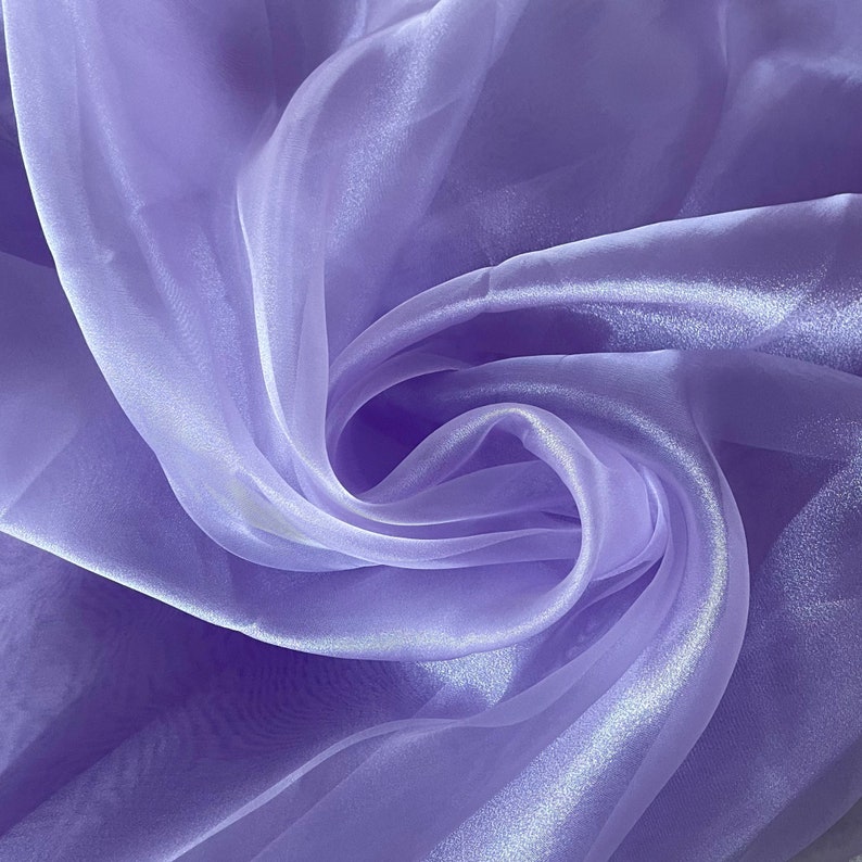 Periwinkle Sheer Organza Fabric By Yard,light Weight Soft Fabric For Bridal,see Through Blue Sparkle Fabric For Decor & Apparel,table Runner