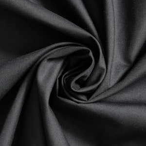 Poly Cotton Black Polyester CottonFabric by Yard60'Wide CottonFabric for SewingFabric for suiting, table covers, backdrops, apparel image 1