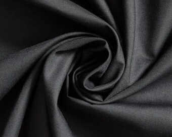 Poly Cotton| Black Polyester Cotton|Fabric by Yard|60'Wide Cotton|Fabric for Sewing|Fabric for suiting, table covers, backdrops, apparel