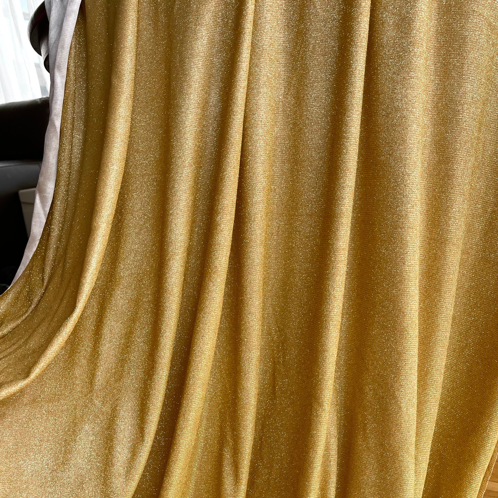 gold glitter fabric for dresses Gold Beaded Lace Fabric main image 0