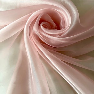 Dusty Rose Sheer Organza Fabric by the Yard, Blush Pink Sheer Organza See Through Fabric for ...