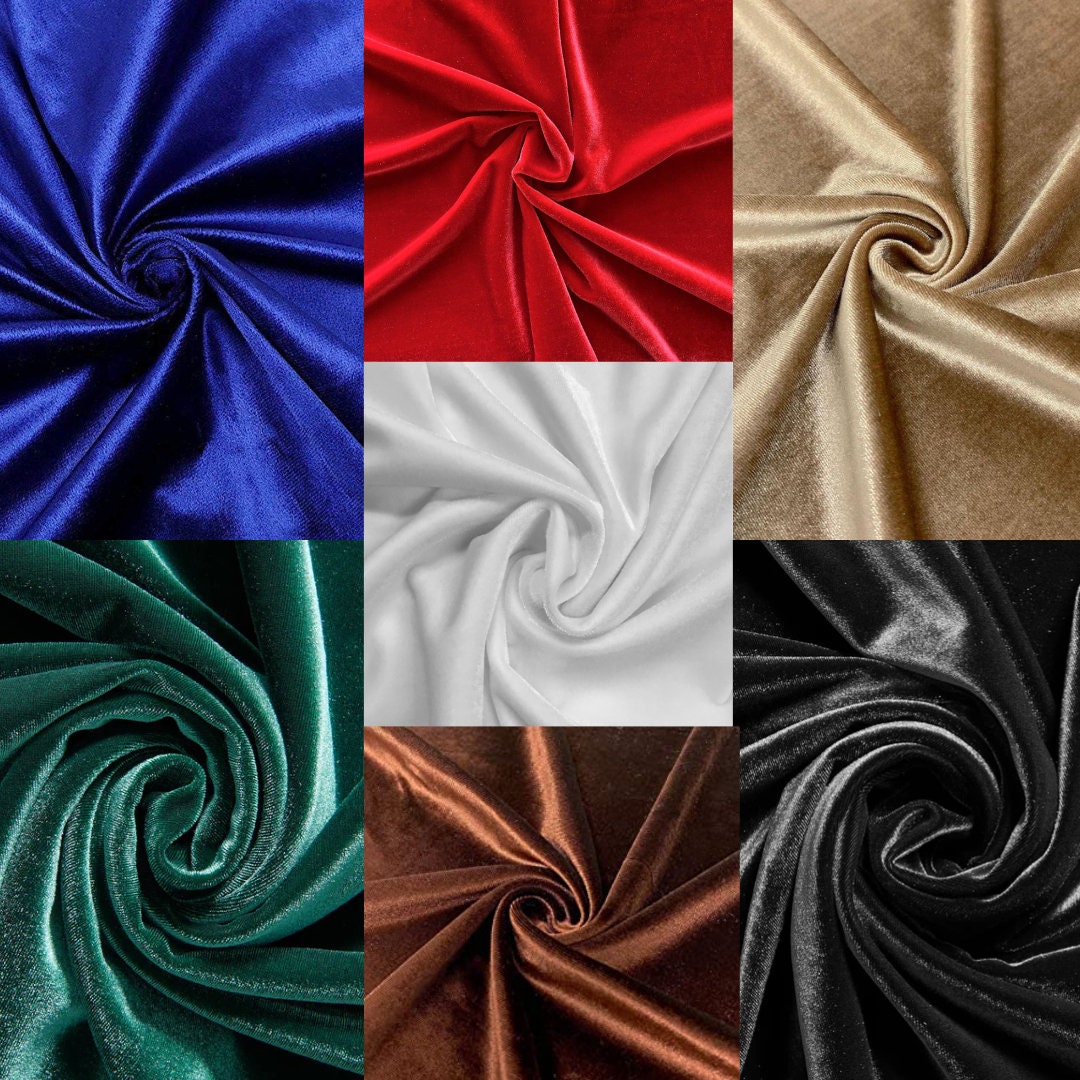 Velvet Fabric by the Yard, 4way Stretch Velvet Fabric, Stretch Velvet