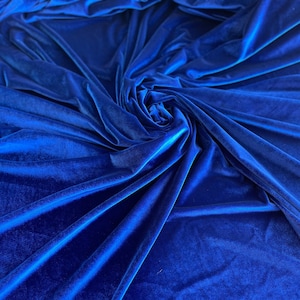 Velvetfabric by the yardRoyal Blue4-way stretch fabric Blue Velvet for SewingGowns,Dresses,Costumes,DecorationsSold by yardSpandex image 5