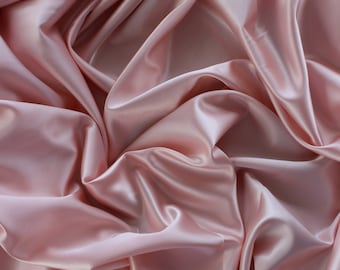 Blush Pink Silk Charmeuse, Baby Pink Stretch Charmeuse, Sold by Yard, Silk for Gowns, Satin for Bridesmaid, Flowy Silk for Maxi Dress