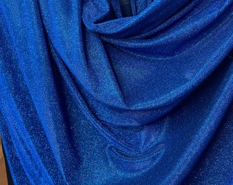 Royal Blue Lurex Glitter Fabric - Shimmer Fabric for Gowns, Dresses, & Decors