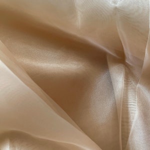 Champagne Sheer Organza Fabric by the Yard, Champagne Oganza See Through Fabric for Wedding Gowns, Apparel and Decor image 4