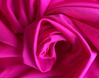 Hot Pink Spandex Nylon Milliskin by Yard, 4way Stretch Pink Fabric for Activewear,Sportswear,Dancewear,Sheen Fabric for Gown