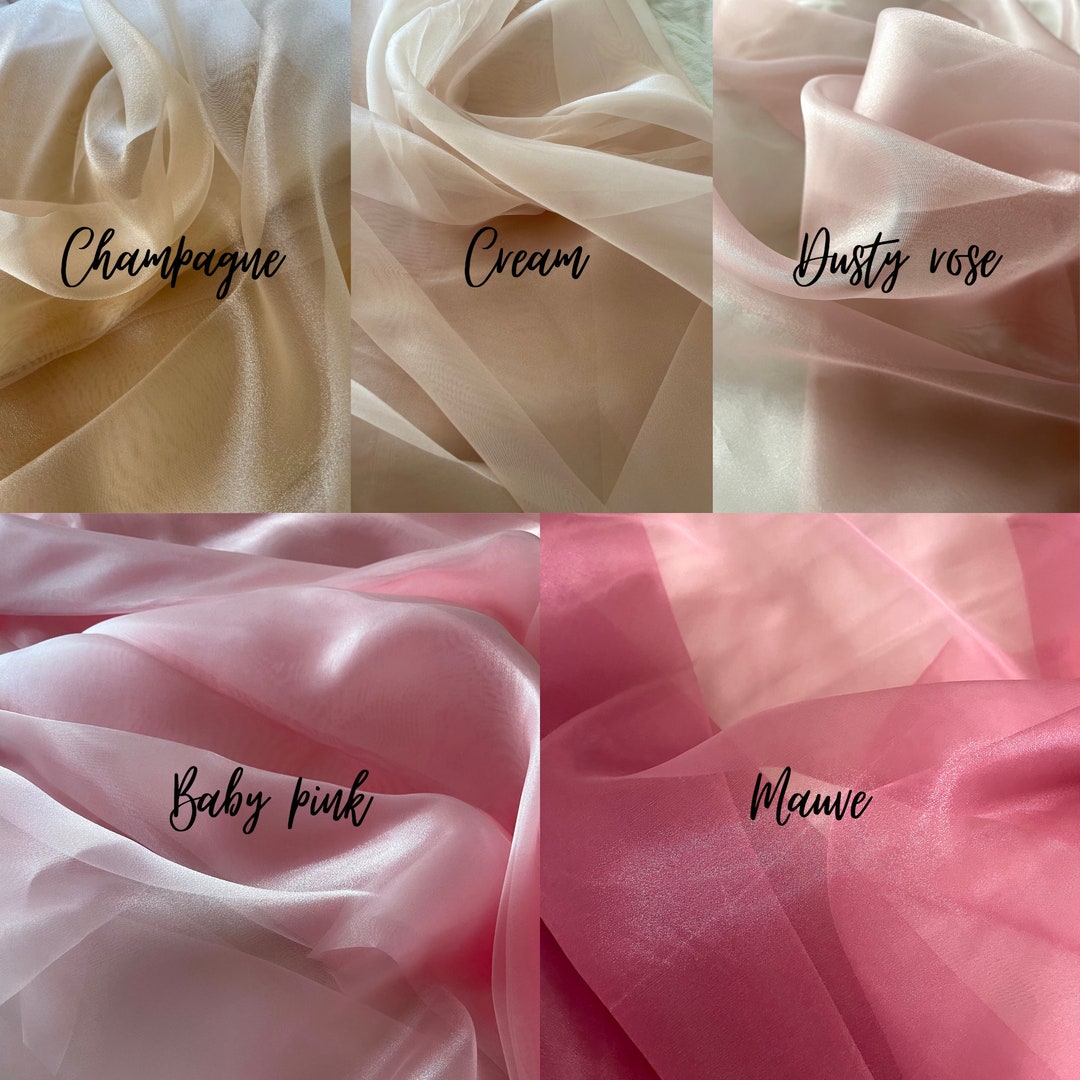 Sheer Organza Fabric by Yard Lightweight Soft Material, Pastel Colors