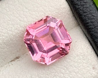 Pink Tourmaline Gemstone: 1.85 Carat Asscher Cut, October Birthstone