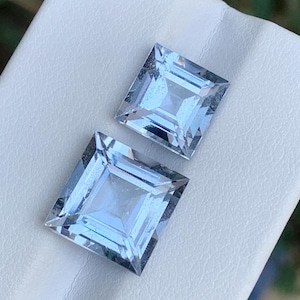 Princess Cut Aquamarine Gemstone: Sky Blue Jewelry Stone