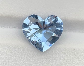 Beautiful Santa Maria Blue Aquamarine Gemstone, Perfect Heart Shape For Necklace, Heart Aquamarine Jewellery, March Birthstone, 5.10 Carat