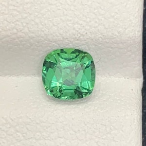Forest Green Tourmaline Loose Gemstone, Natural Green Tourmaline Cut Stone, Faceted Cushion Shape, Engagement Ring, 0.95 Carat