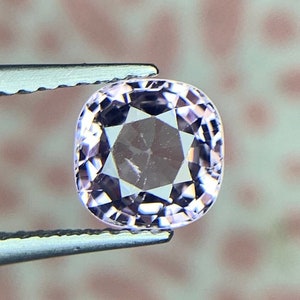 Greyish Pink Spinel Gemstone: 1.25 Carat Cushion Cut Loose Stone