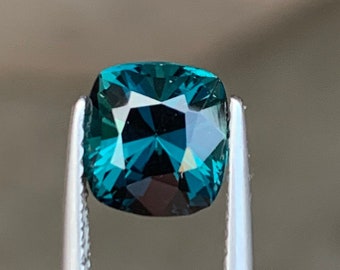 Ink Blue Tourmaline: 1.75 Carat Cushion Cut Gemstone