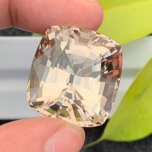98 Carat Brandy Golden Topaz: Fancy Cushion Cut Gemstone