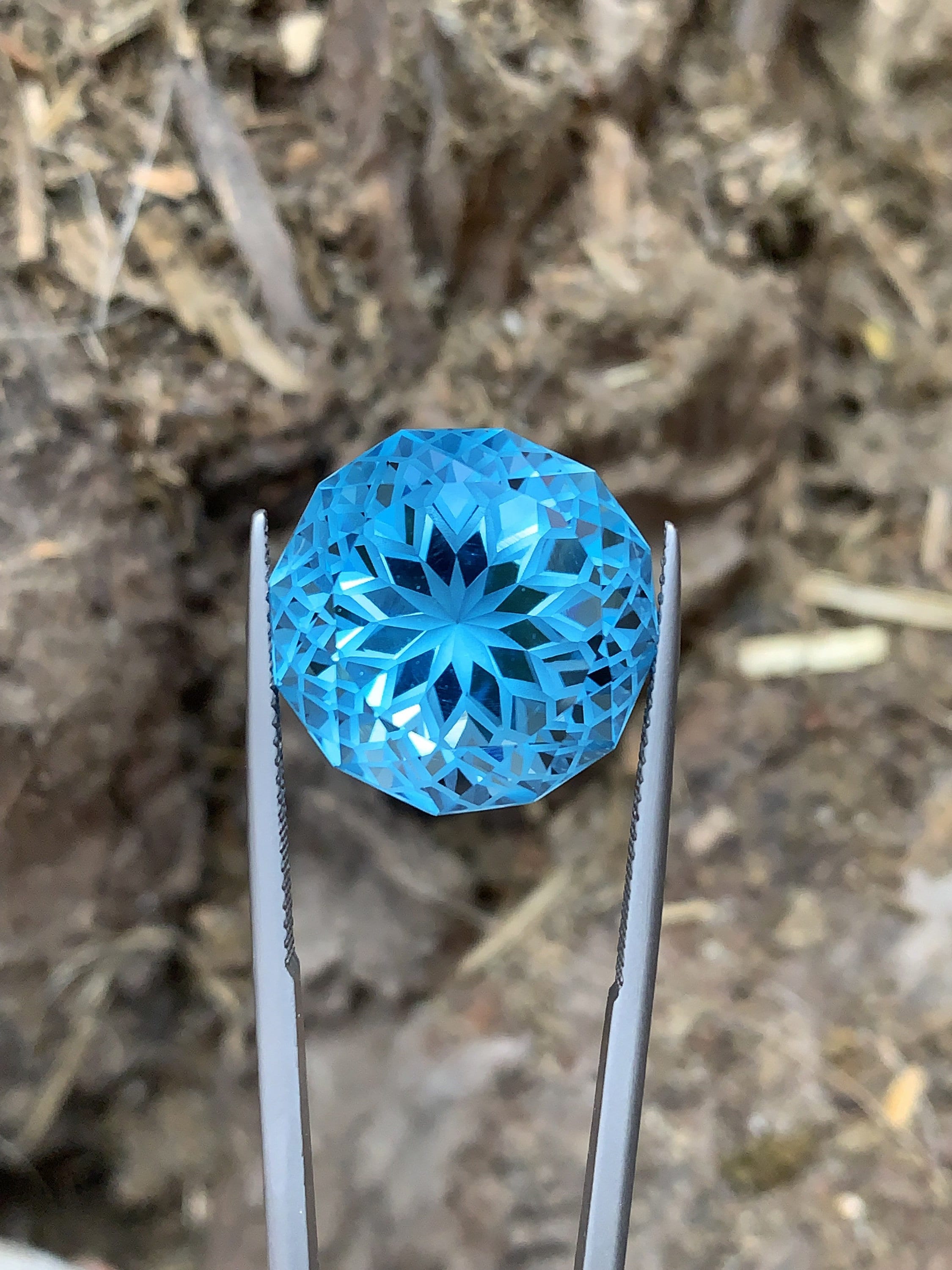 Swiss Blue Topaz Gemstone Fancy Flower Cut Blue Color Ring - Etsy