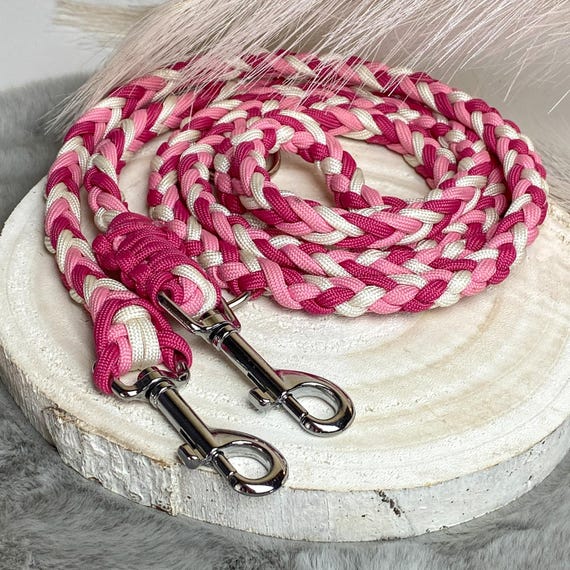 Geflochtene Hundeleine - handgemachte Paracord Leine - verstellbare Leine -  Set mit Halsband erhltlich | Pink Girly - Etsy.de