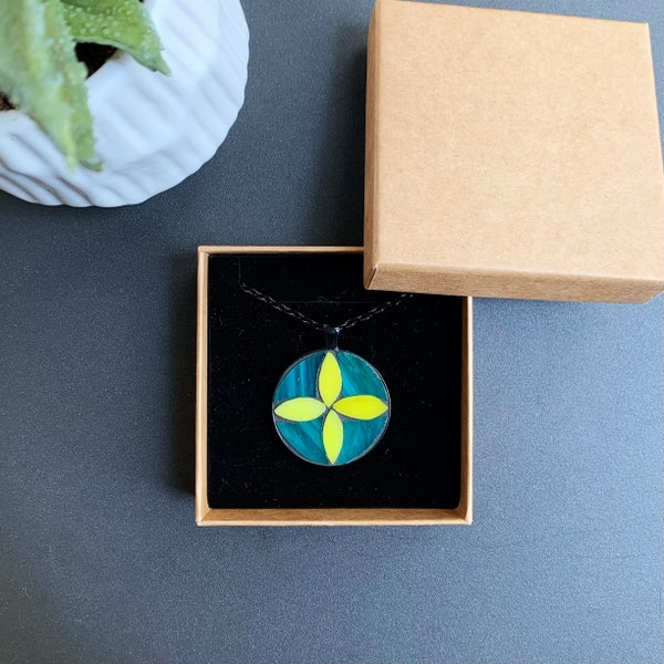 Handmade Tiffany Stained Glass Mosaic Pendant Necklace - <Italian Ceramic>Gift for her Mother's day gift Valentine's day